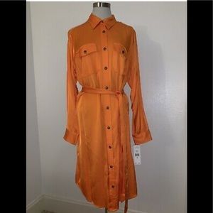New-Lauren Ralph Lauren Tangerine Shirt Dress